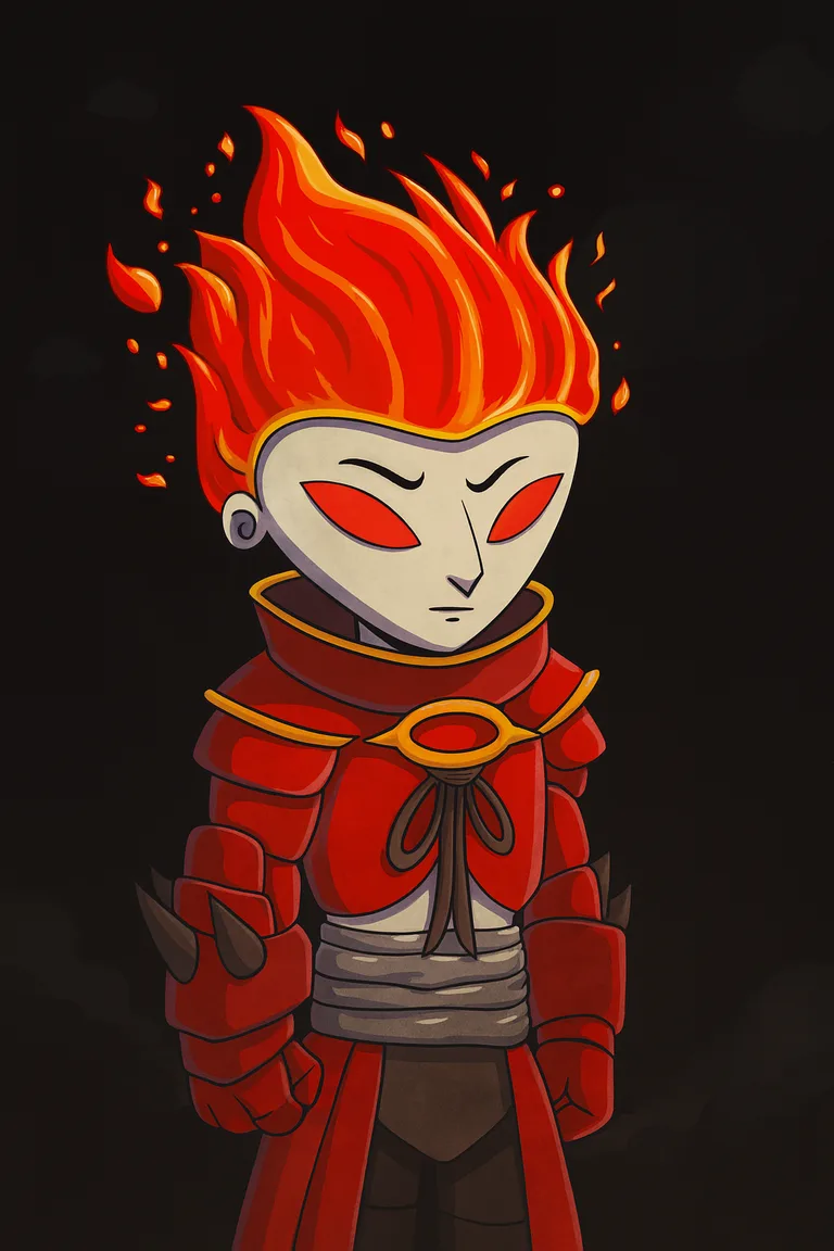 High Criteria Phoenix artwork: a flame-haired figure in red armour